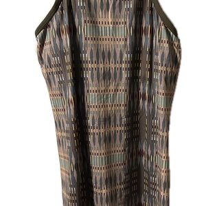 Prana Olive Green, Taupe & Gray Patterned Tank Dress